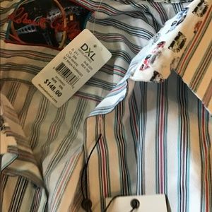 4xl  nwt robert graham long sleeve mens dual pattern cars and stripes